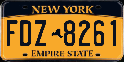 NY license plate FDZ8261