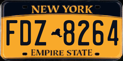 NY license plate FDZ8264