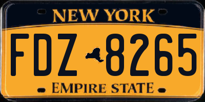 NY license plate FDZ8265