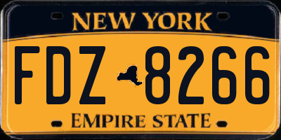 NY license plate FDZ8266