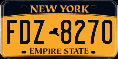NY license plate FDZ8270