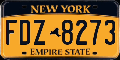 NY license plate FDZ8273