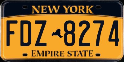 NY license plate FDZ8274