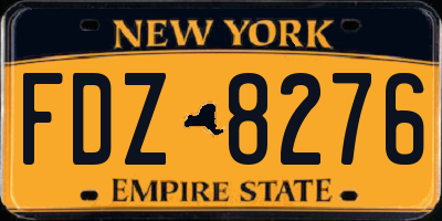NY license plate FDZ8276