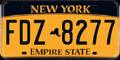 NY license plate FDZ8277