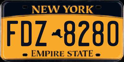 NY license plate FDZ8280