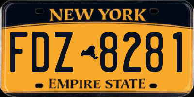 NY license plate FDZ8281