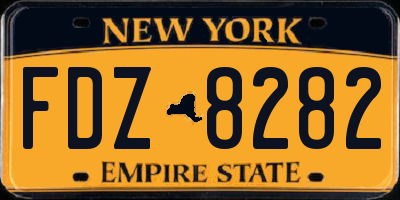NY license plate FDZ8282