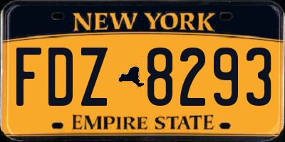 NY license plate FDZ8293