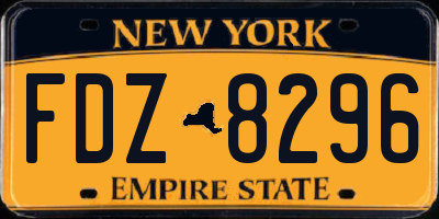 NY license plate FDZ8296