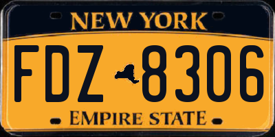 NY license plate FDZ8306