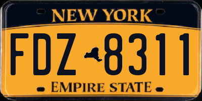 NY license plate FDZ8311