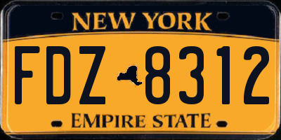 NY license plate FDZ8312