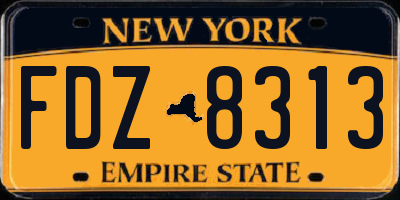 NY license plate FDZ8313