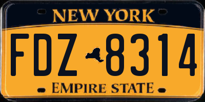NY license plate FDZ8314