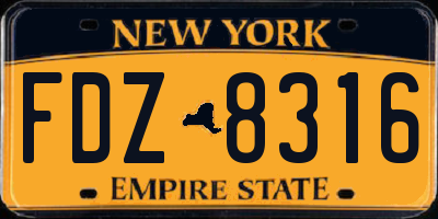 NY license plate FDZ8316