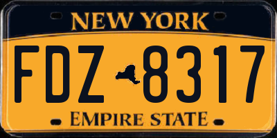 NY license plate FDZ8317