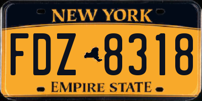 NY license plate FDZ8318