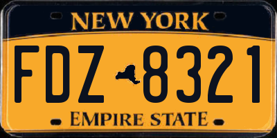 NY license plate FDZ8321