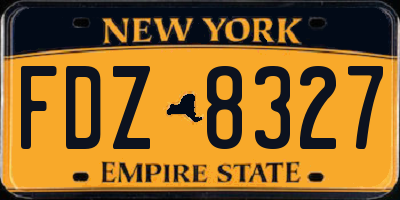 NY license plate FDZ8327
