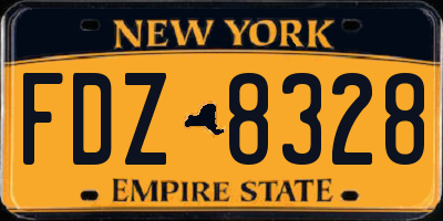 NY license plate FDZ8328
