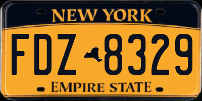 NY license plate FDZ8329