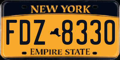 NY license plate FDZ8330
