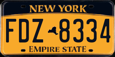 NY license plate FDZ8334
