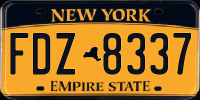 NY license plate FDZ8337
