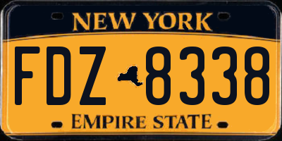 NY license plate FDZ8338