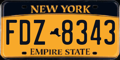 NY license plate FDZ8343