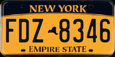 NY license plate FDZ8346