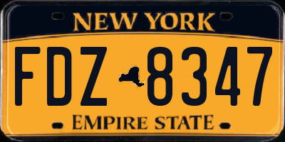 NY license plate FDZ8347