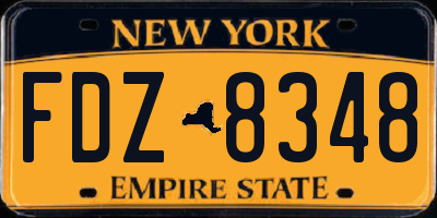 NY license plate FDZ8348
