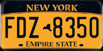 NY license plate FDZ8350