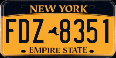 NY license plate FDZ8351
