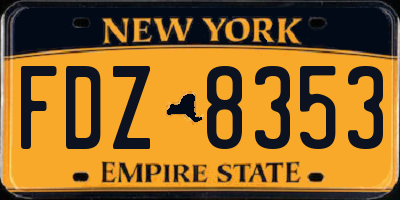 NY license plate FDZ8353