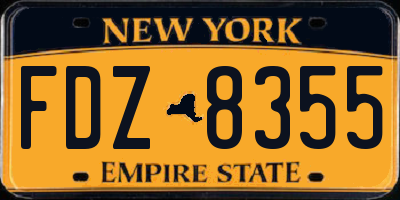 NY license plate FDZ8355