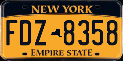 NY license plate FDZ8358