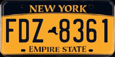 NY license plate FDZ8361
