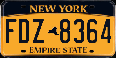 NY license plate FDZ8364