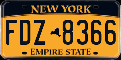 NY license plate FDZ8366