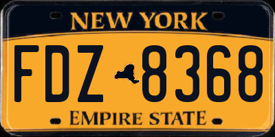 NY license plate FDZ8368