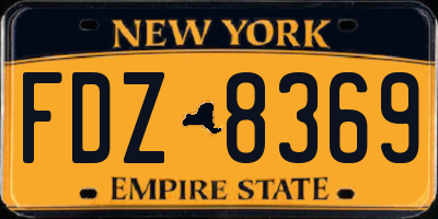 NY license plate FDZ8369