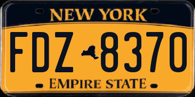 NY license plate FDZ8370