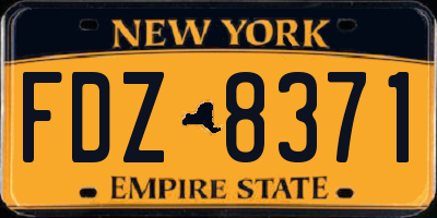 NY license plate FDZ8371