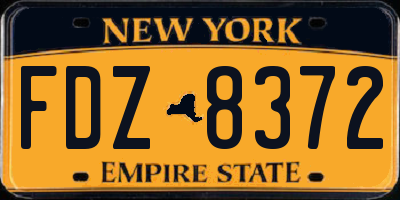 NY license plate FDZ8372