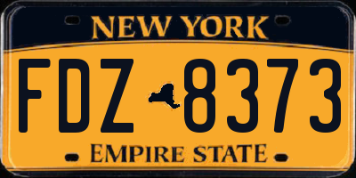 NY license plate FDZ8373