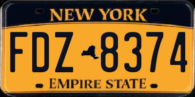 NY license plate FDZ8374
