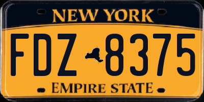 NY license plate FDZ8375